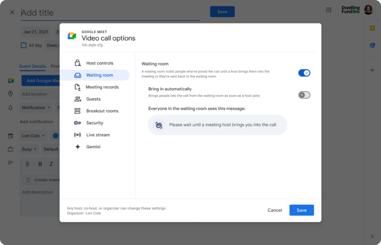 Introducing a new waiting rooms experience in Google Meet