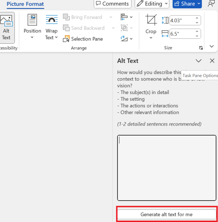 Automatic alt text generation in Word and PowerPoint on Copilot+ PCs