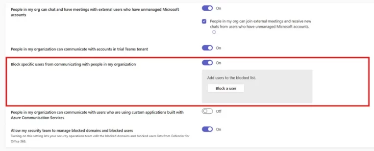 Microsoft Teams to let admins block external users via Defender portal