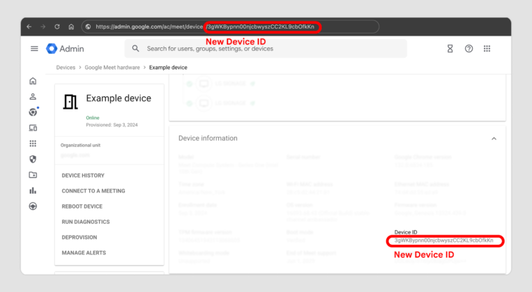 New Device ID for Google Meet hardware