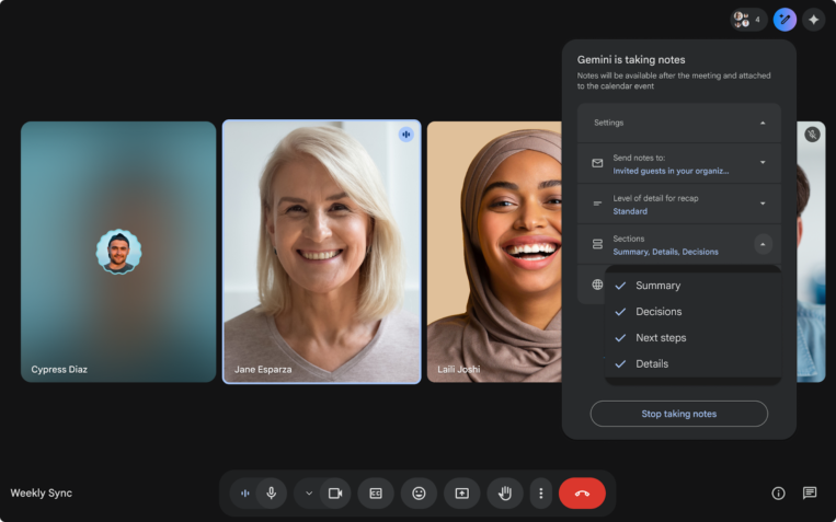 New ways to customize AI-generated meeting notes