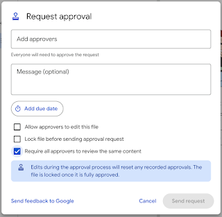Request lightweight document alignment with approvals in Google Drive