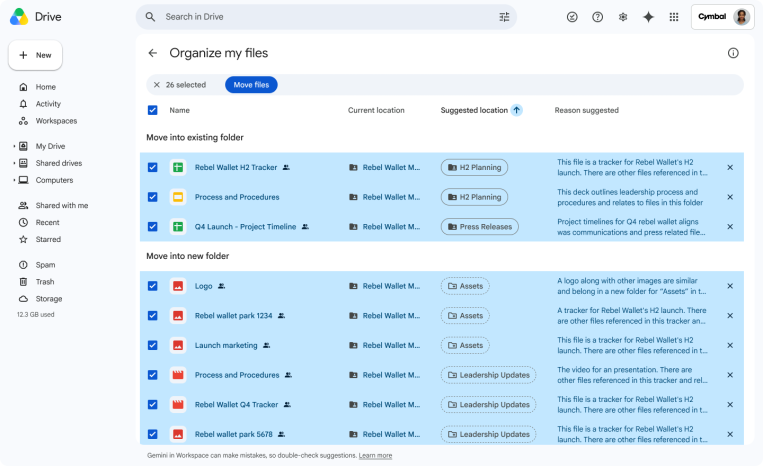 Organize My Files in Drive now generally available
