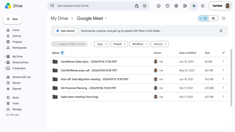Google Meet now organizes your meeting notes, transcripts, and recordings in your Google Drive