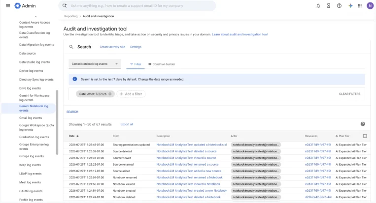 Introducing comprehensive audit logs for Gemini Notebook in the Workspace Admin console