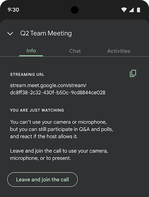 google meet lets viewers join calls on android