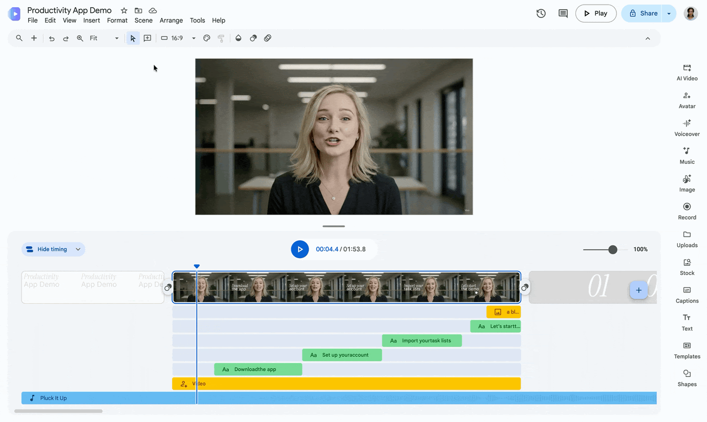 Point-in-time editing now available in Google Vids